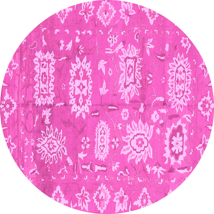 Round Abstract Pink Modern Rug, abs1655pnk