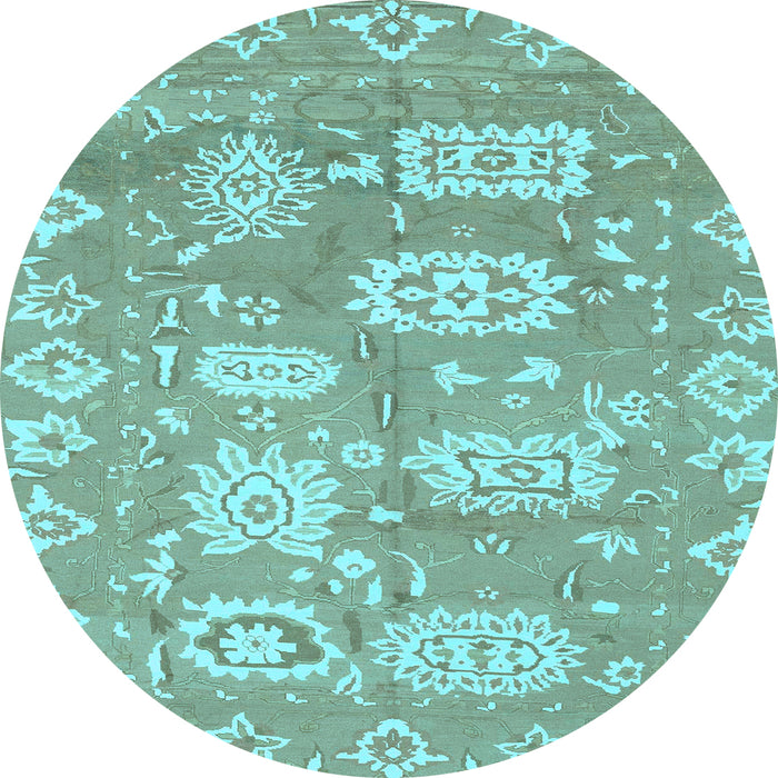 Round Machine Washable Abstract Light Blue Modern Rug, wshabs1655lblu