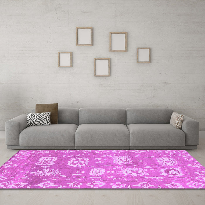 Machine Washable Abstract Purple Modern Area Rugs in a Living Room, wshabs1655pur