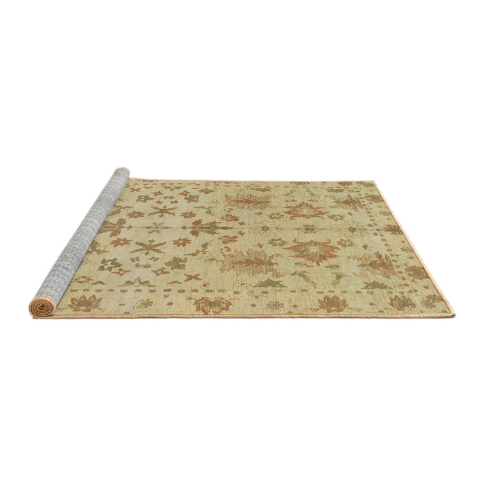 Sideview of Machine Washable Abstract Gold Rug, wshabs1656