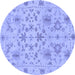 Round Oriental Blue Traditional Rug, abs1656blu