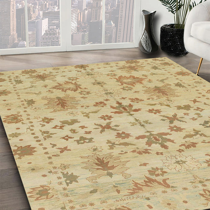 Machine Washable Abstract Gold Rug in a Family Room, wshabs1656