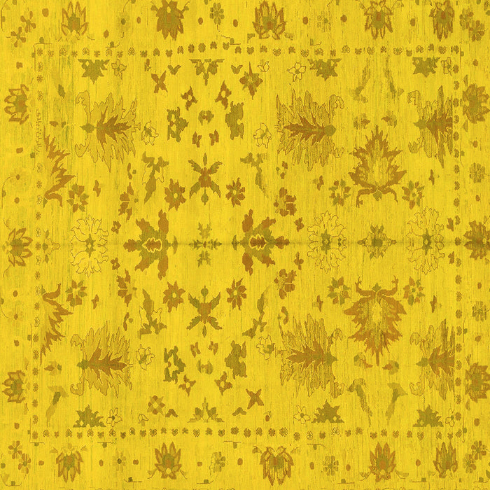 Square Machine Washable Oriental Yellow Traditional Rug, wshabs1656yw