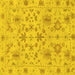 Square Machine Washable Oriental Yellow Traditional Rug, wshabs1656yw