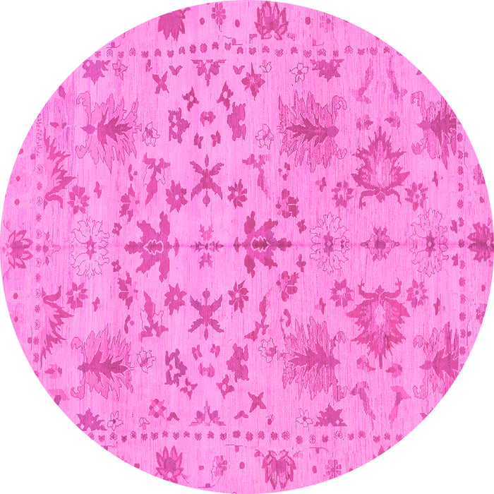Round Oriental Pink Traditional Rug, abs1656pnk