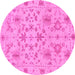 Round Oriental Pink Traditional Rug, abs1656pnk