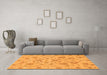 Machine Washable Oriental Orange Traditional Area Rugs in a Living Room, wshabs1656org