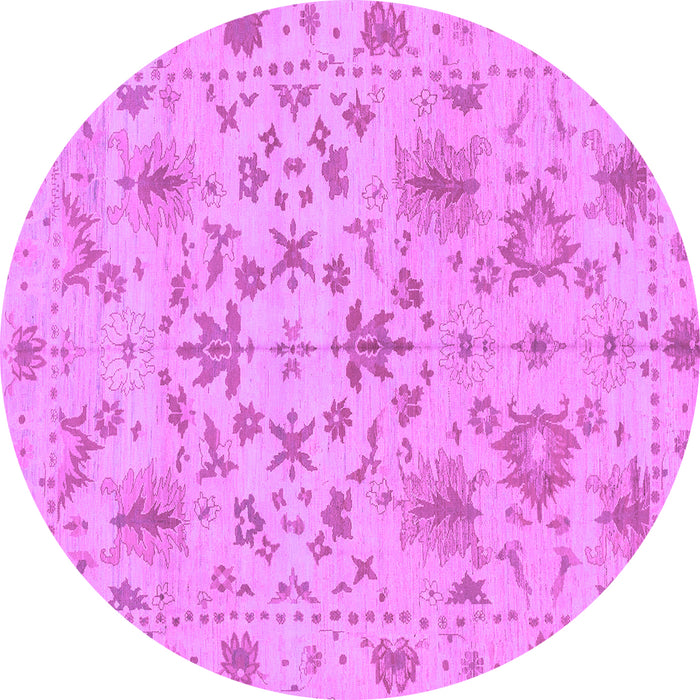 Round Oriental Purple Traditional Rug, abs1656pur