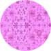 Round Oriental Purple Traditional Rug, abs1656pur