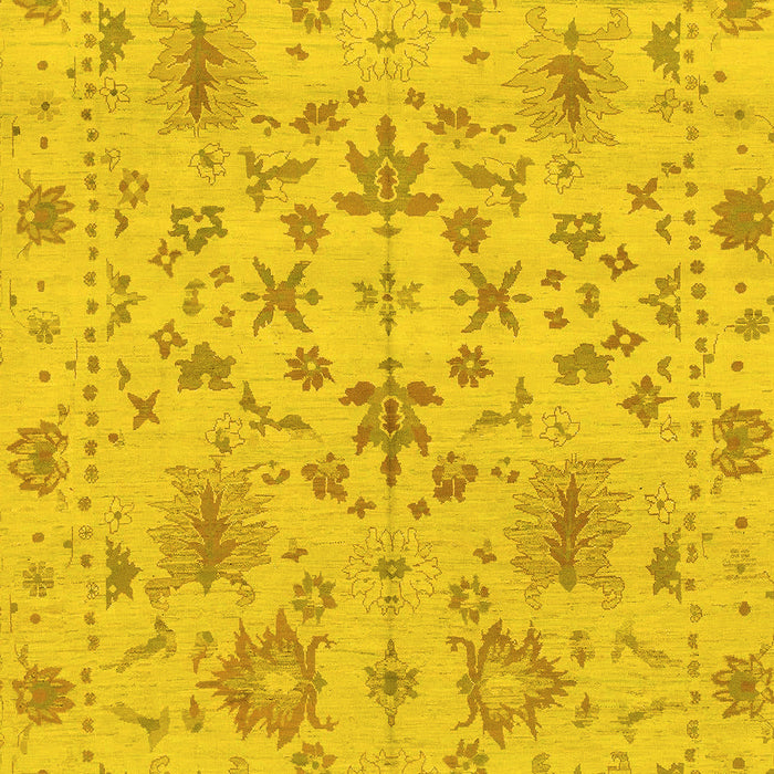 Machine Washable Oriental Yellow Traditional Rug, wshabs1656yw