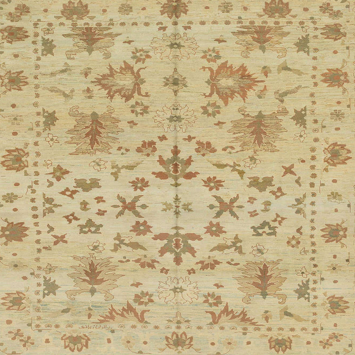 Square Abstract Gold Oriental Rug, abs1656