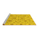 Sideview of Machine Washable Oriental Yellow Traditional Rug, wshabs1656yw