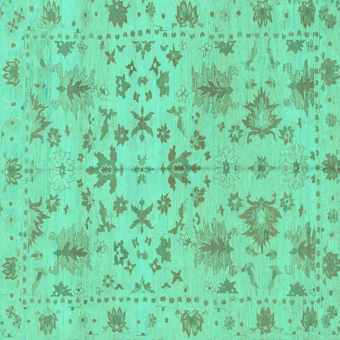 Square Oriental Turquoise Traditional Rug, abs1656turq