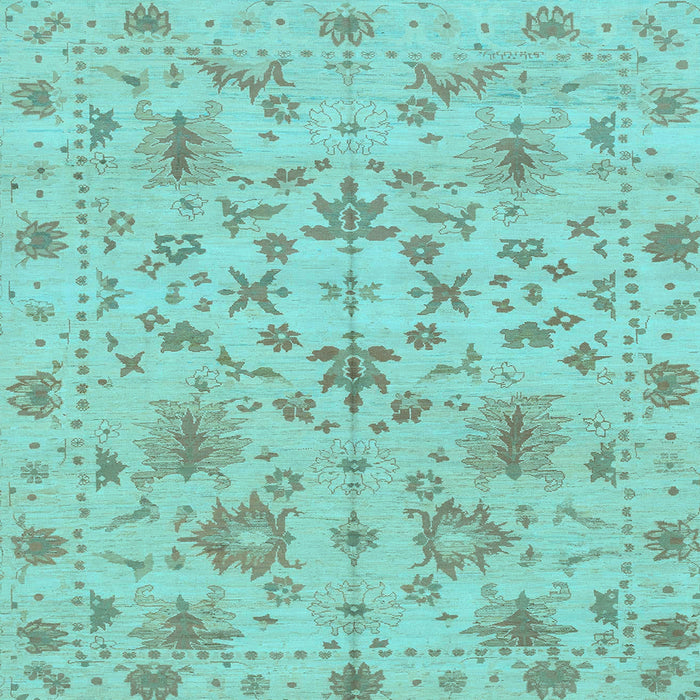 Square Oriental Light Blue Traditional Rug, abs1656lblu