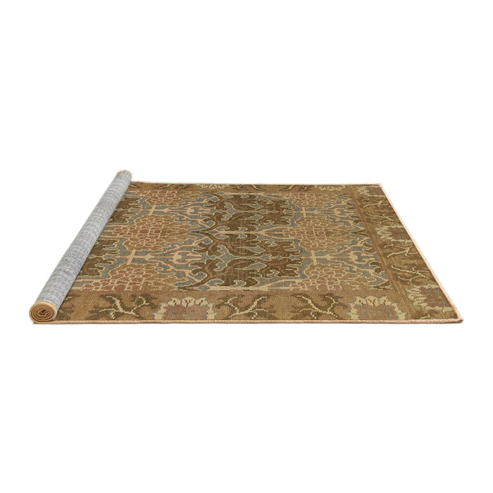 Sideview of Machine Washable Abstract Dark Bisque Brown Rug, wshabs1657