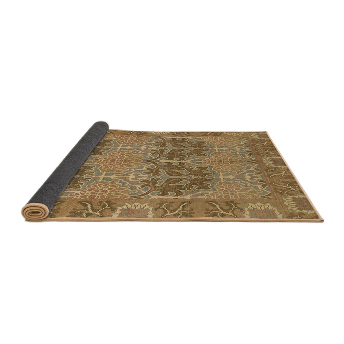 Sideview of Abstract Dark Bisque Brown Modern Rug, abs1657