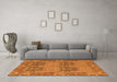 Machine Washable Abstract Orange Modern Area Rugs in a Living Room, wshabs1657org