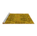 Sideview of Machine Washable Abstract Yellow Modern Rug, wshabs1657yw