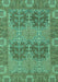 Machine Washable Abstract Turquoise Modern Area Rugs, wshabs1657turq