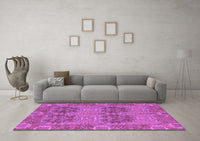 Machine Washable Abstract Purple Modern Rug, wshabs1657pur