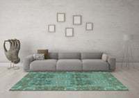 Machine Washable Abstract Light Blue Modern Rug, wshabs1657lblu