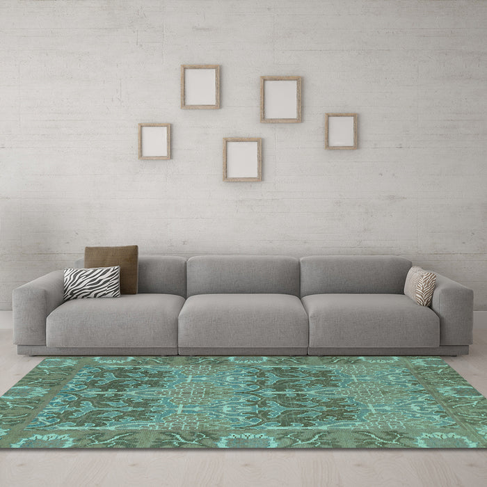 Machine Washable Abstract Light Blue Modern Rug in a Living Room, wshabs1657lblu