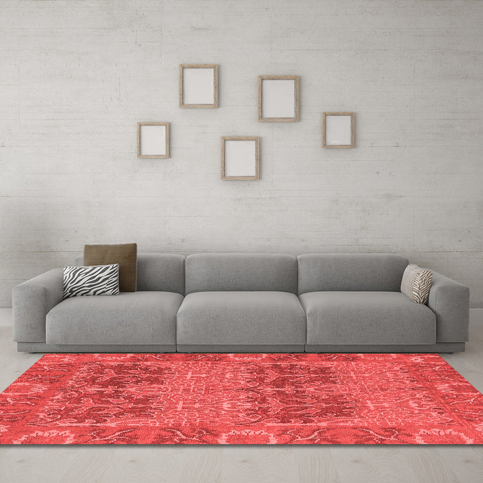 Modern Red Washable Rugs