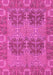 Machine Washable Abstract Pink Modern Rug, wshabs1657pnk