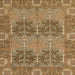 Square Abstract Dark Bisque Brown Modern Rug, abs1657