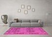 Machine Washable Abstract Pink Modern Rug in a Living Room, wshabs1657pnk