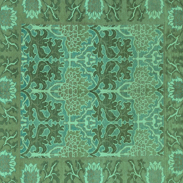 Square Abstract Turquoise Modern Rug, abs1657turq