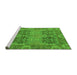 Sideview of Machine Washable Abstract Green Modern Area Rugs, wshabs1657grn