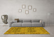 Machine Washable Abstract Yellow Modern Rug in a Living Room, wshabs1657yw