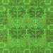 Square Machine Washable Abstract Green Modern Area Rugs, wshabs1657grn