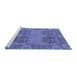 Sideview of Machine Washable Abstract Blue Modern Rug, wshabs1657blu