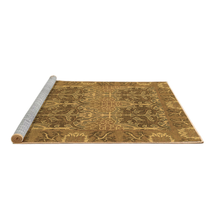 Sideview of Machine Washable Abstract Brown Modern Rug, wshabs1657brn