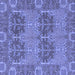 Square Abstract Blue Modern Rug, abs1657blu