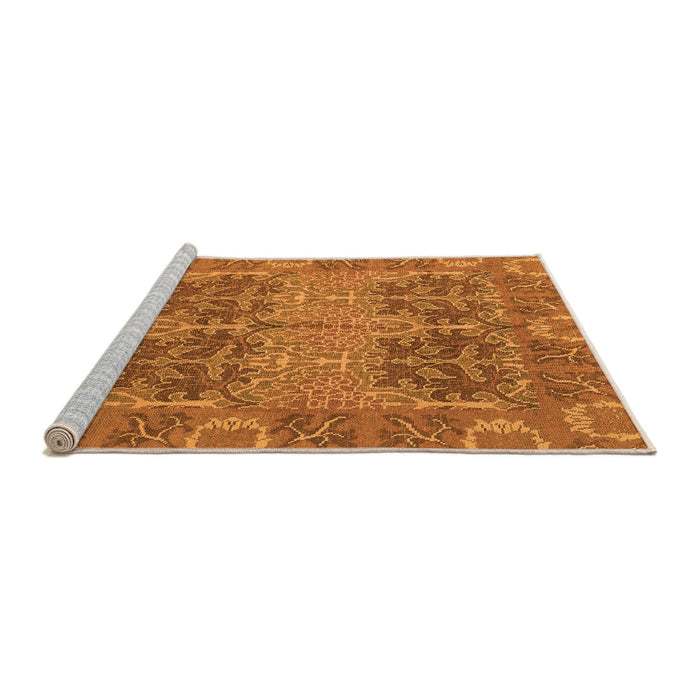 Sideview of Machine Washable Abstract Orange Modern Area Rugs, wshabs1657org