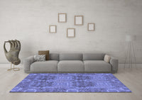 Machine Washable Abstract Blue Modern Rug, wshabs1657blu