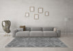 Machine Washable Oriental Gray Traditional Rug in a Living Room,, wshabs1658gry