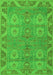 Machine Washable Oriental Green Traditional Area Rugs, wshabs1658grn