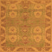 Square Machine Washable Oriental Orange Traditional Area Rugs, wshabs1658org