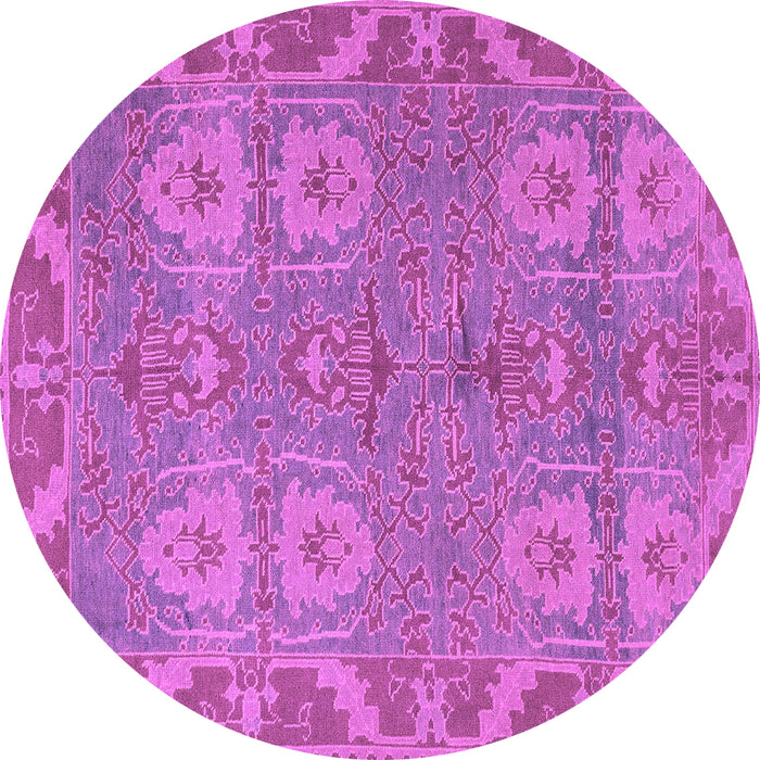 Round Oriental Purple Traditional Rug, abs1658pur