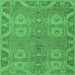 Square Oriental Emerald Green Traditional Rug, abs1658emgrn