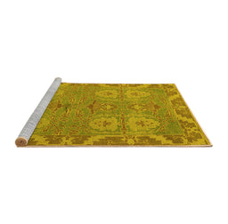 Sideview of Machine Washable Oriental Yellow Traditional Rug, wshabs1658yw
