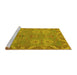 Sideview of Machine Washable Oriental Yellow Traditional Rug, wshabs1658yw