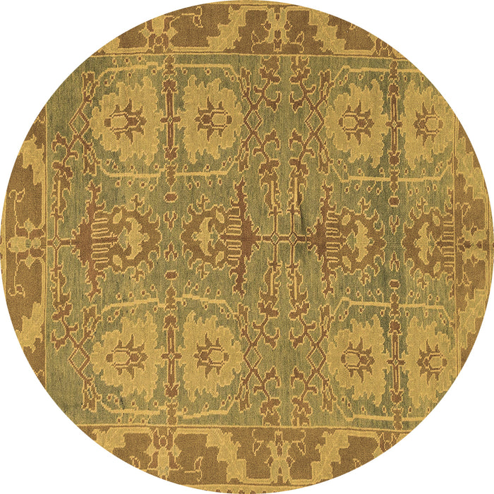 Round Machine Washable Oriental Brown Traditional Rug, wshabs1658brn