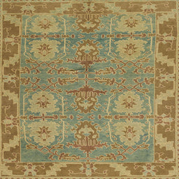 Square Machine Washable Abstract Brass Green Rug, wshabs1658