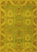 Machine Washable Oriental Yellow Traditional Rug, wshabs1658yw