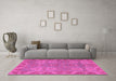 Machine Washable Oriental Pink Traditional Rug in a Living Room, wshabs1658pnk